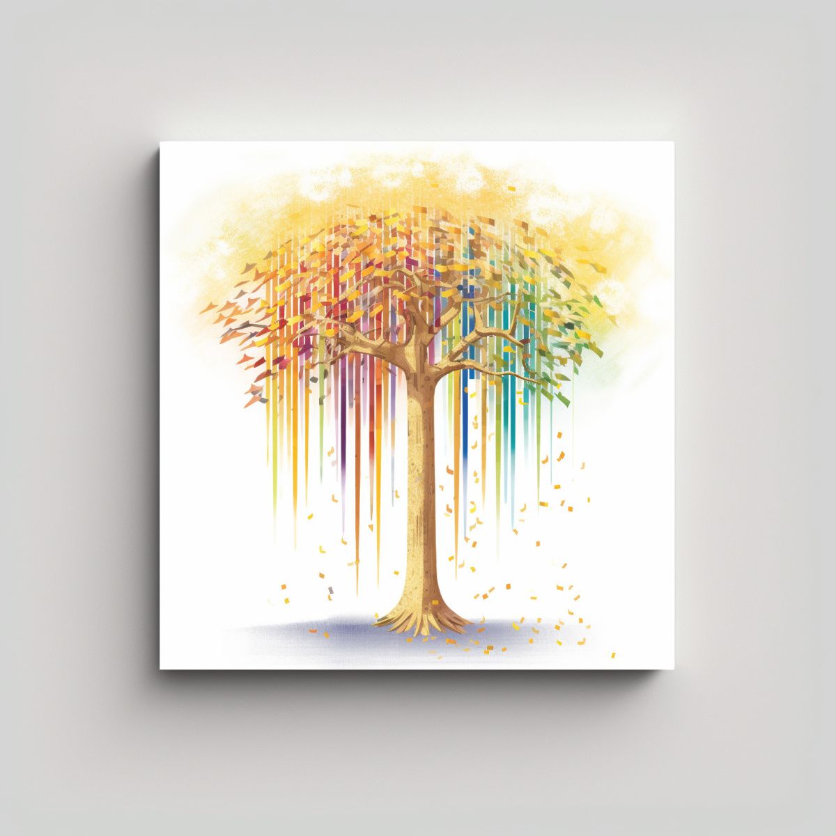 GENERICO - Cuadro Calidos Arte Grafico Árbol Con Barras De 90x90 Cm