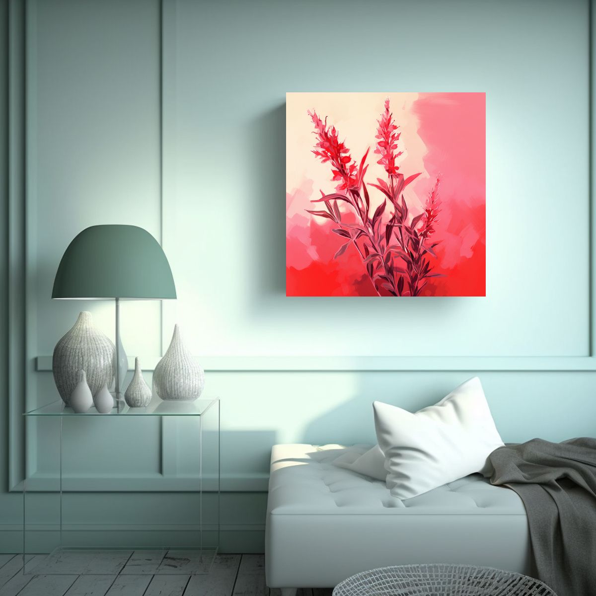 GENERICO - Cuadro Cuadrado Impresionante Con Hierbas De 70x70 Cm