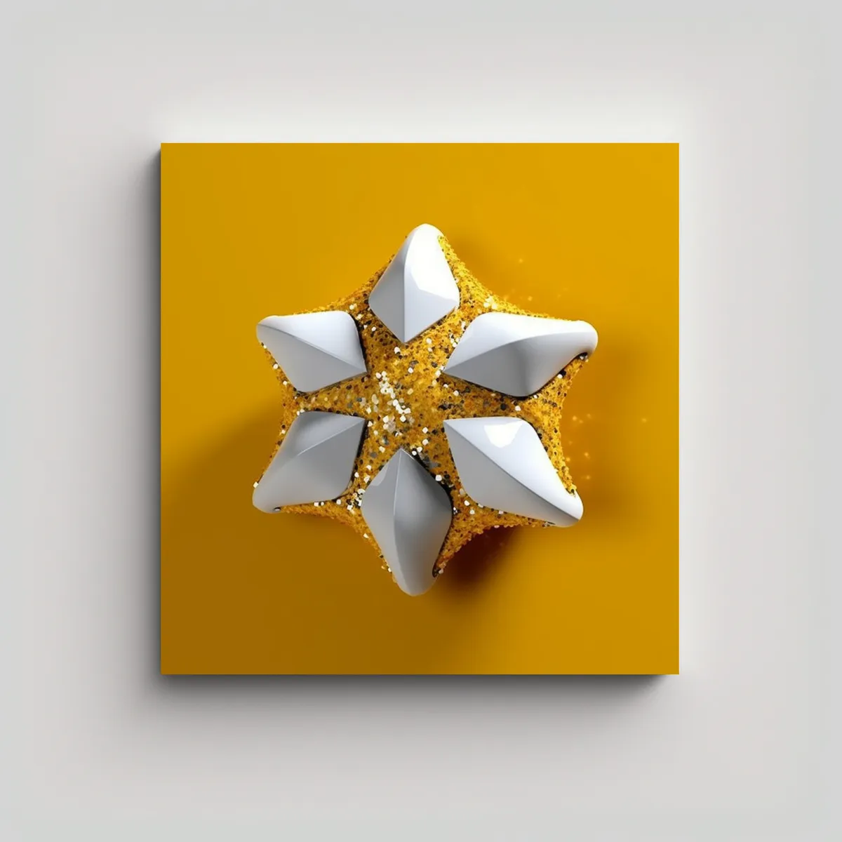 GENERICO - Cuadro Decorativo Estrellas Esmalte Blanco Con 70x70 Cm.