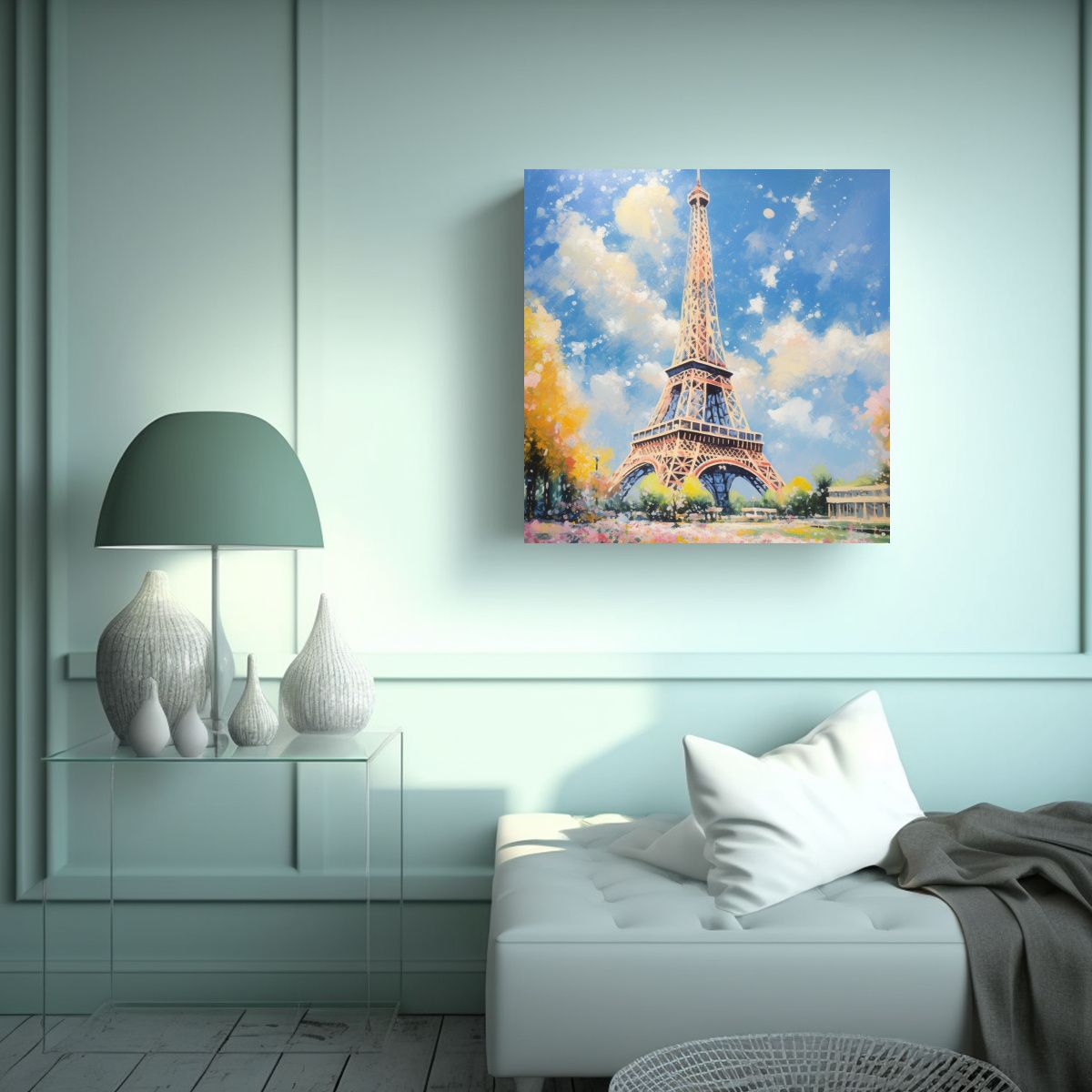 GENERICO - Cuadro Vanguardia Composición Eiffel Tower 90x90 Cm