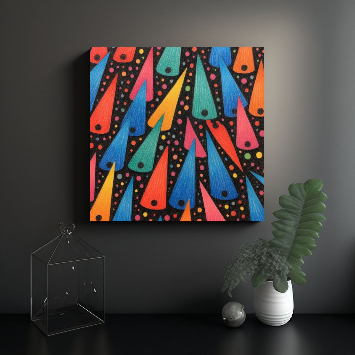 GENERICO - Cuadro En Color Pastel Minimalista Moderna Obra 80x80 Cm