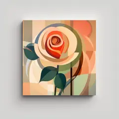 GENERICO - Cuadro Decorativo Elfiky De Rosa Brillante Y 80x80 Cm