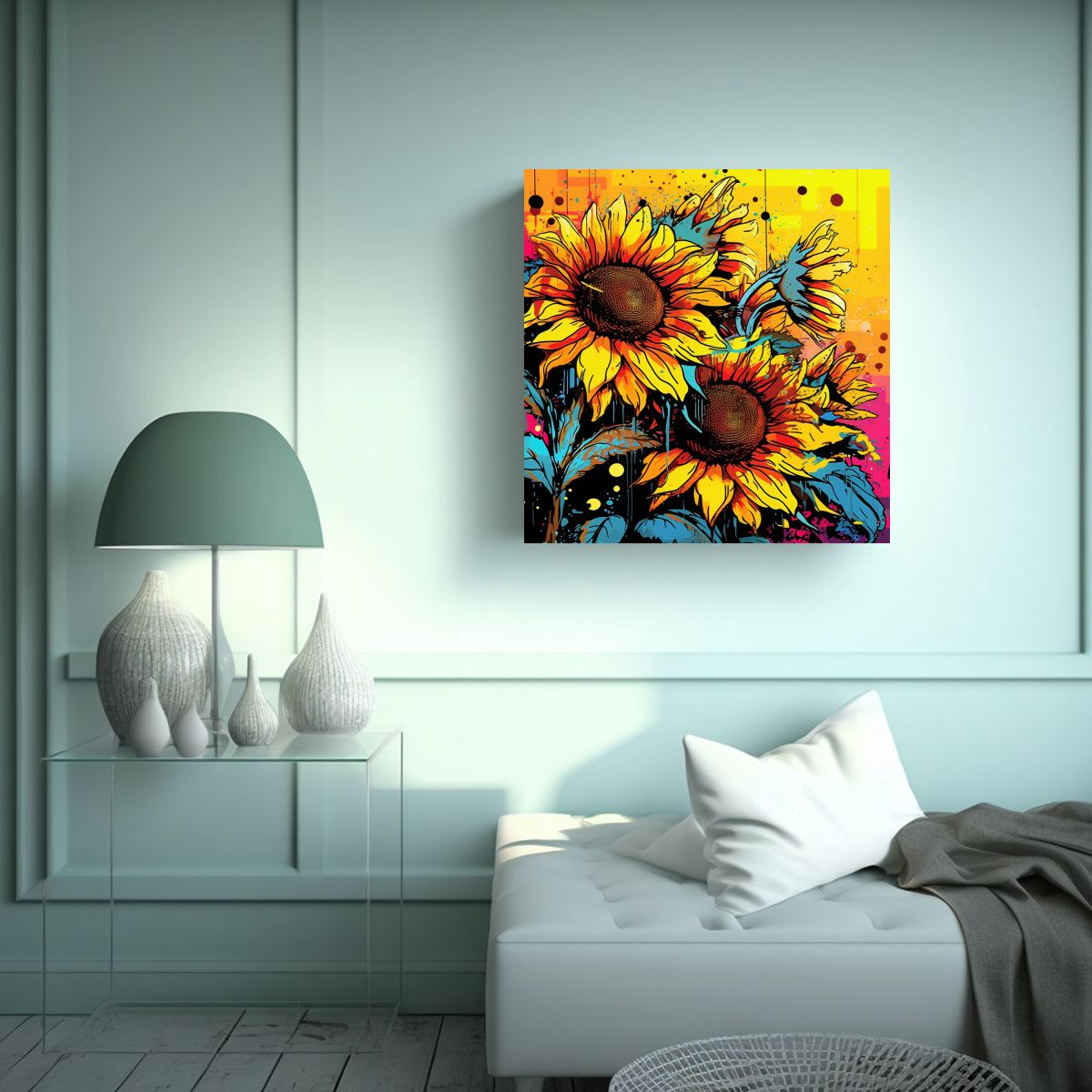 GENERICO - Lienzo Pop Art Ilustración Graffiti De 80x80 Cm.