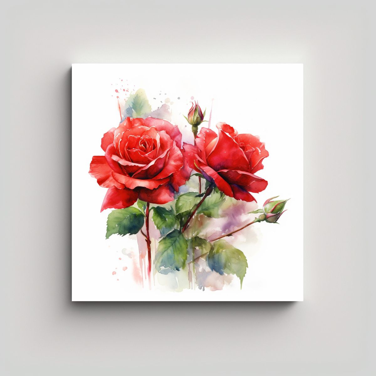 GENERICO - Lienzo Minimalista De Alta Calidad Con Rosas 90x90 Cm