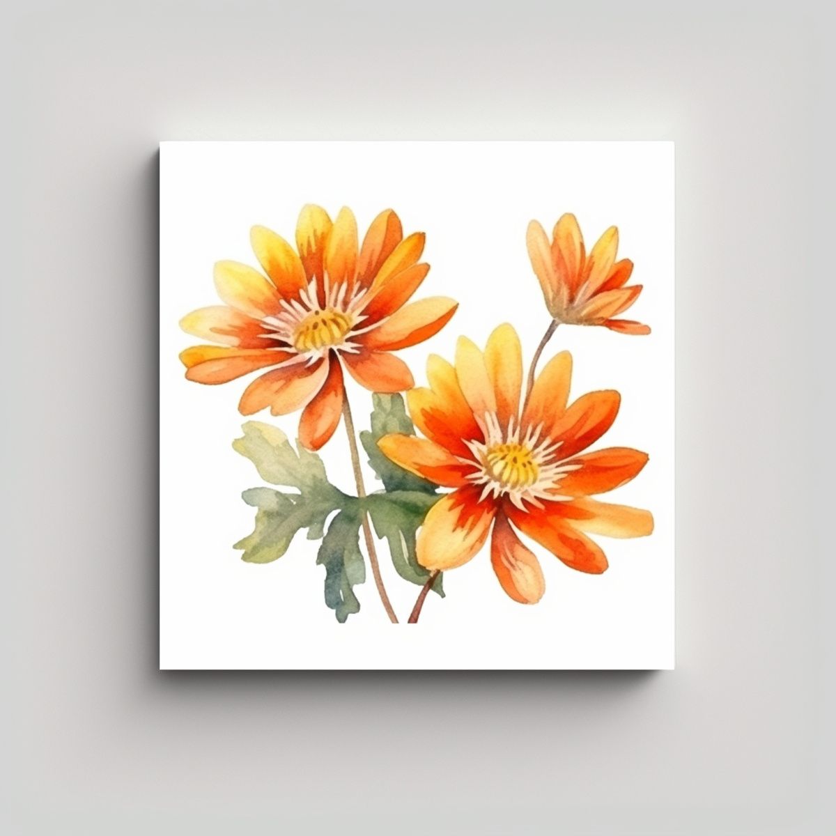 GENERICO - Pintura Acuarela De Flores De Ashoka Húmedas 70x70 Cm