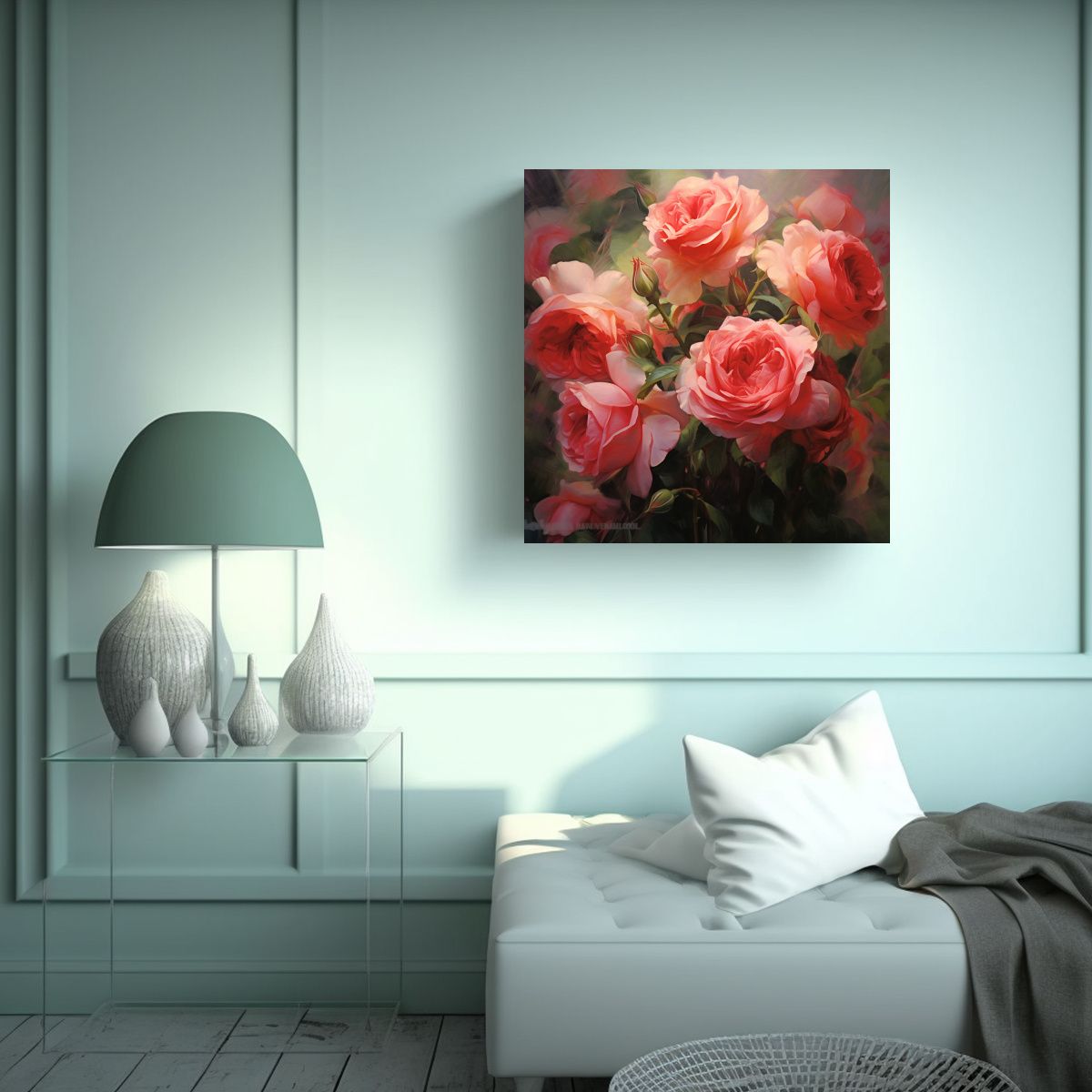 GENERICO - Cuadro De Alta Calidad Con Impresión De Rosas 90x90 Cm