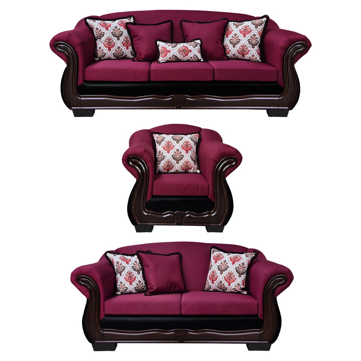 AMERICA DECORA - Living Con Resorte Estructural Búfalo 8 Personas 4+3+1 Chenille+PU