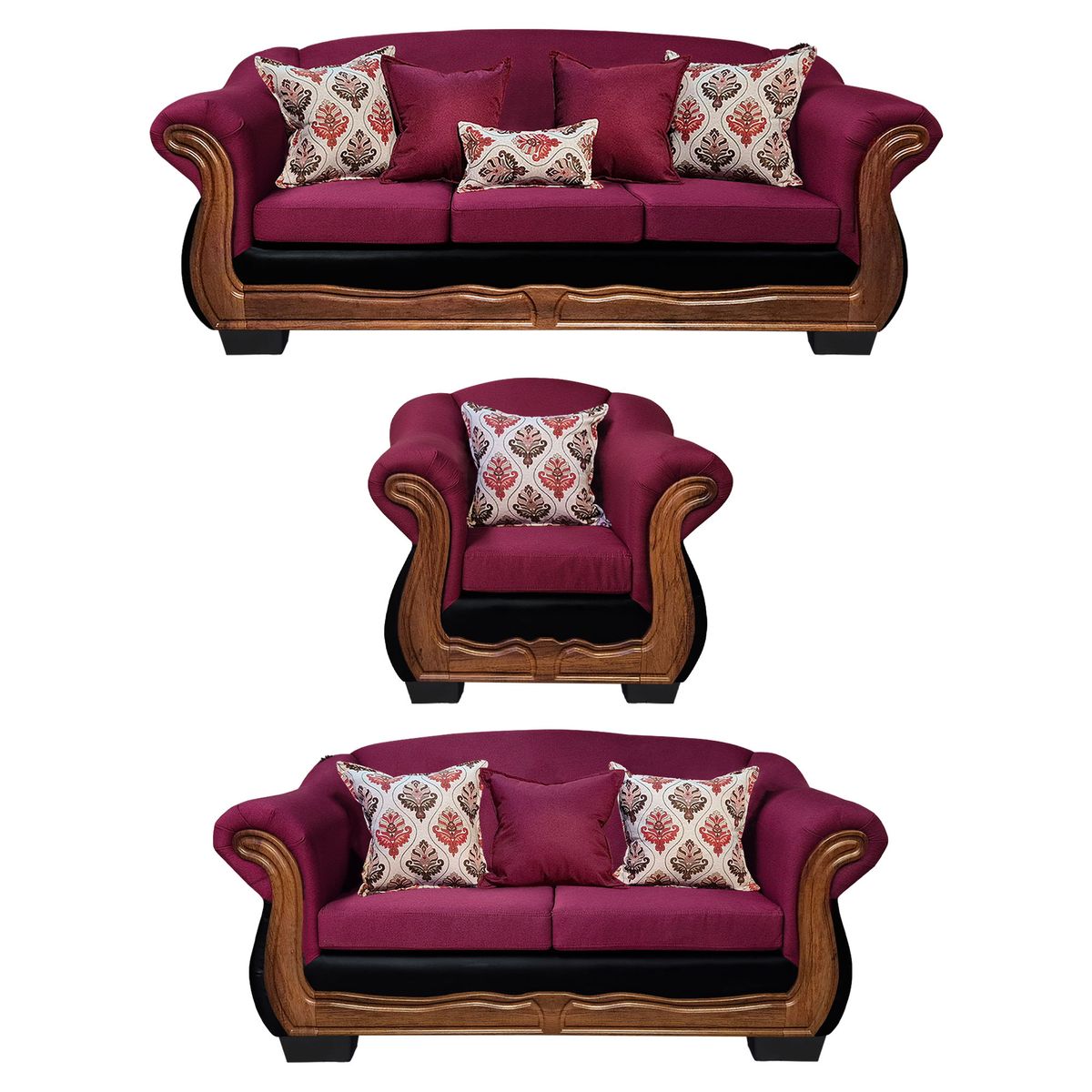 AMERICA DECORA - Living Con Resorte Estructural Búfalo 8 Personas 4+3+1 Chenille+PU X