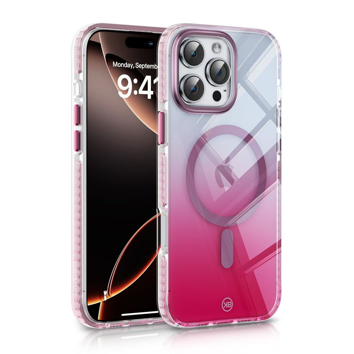 KBOD - Carcasa Rainbow Kbod A038 Magsafe N52 Para iPhone 16 Pro Fucsia