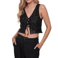 ARRAKASTA - Chaleco Gilet de lentejuelas