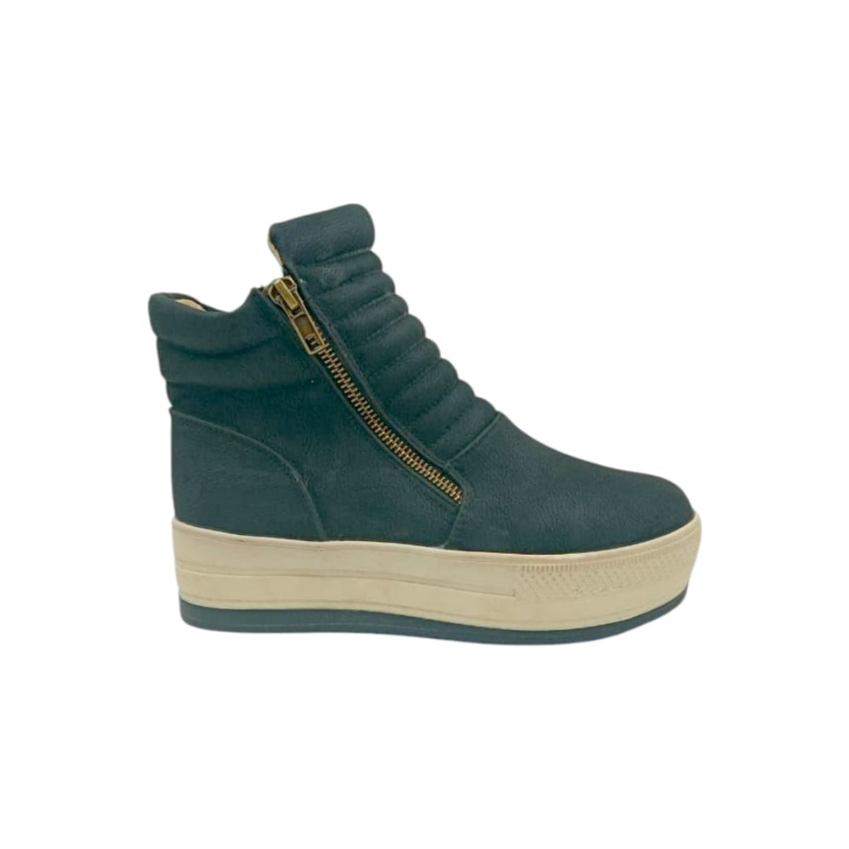 HERIEL - Zapatilla Negra Caña Plataforma Mujer