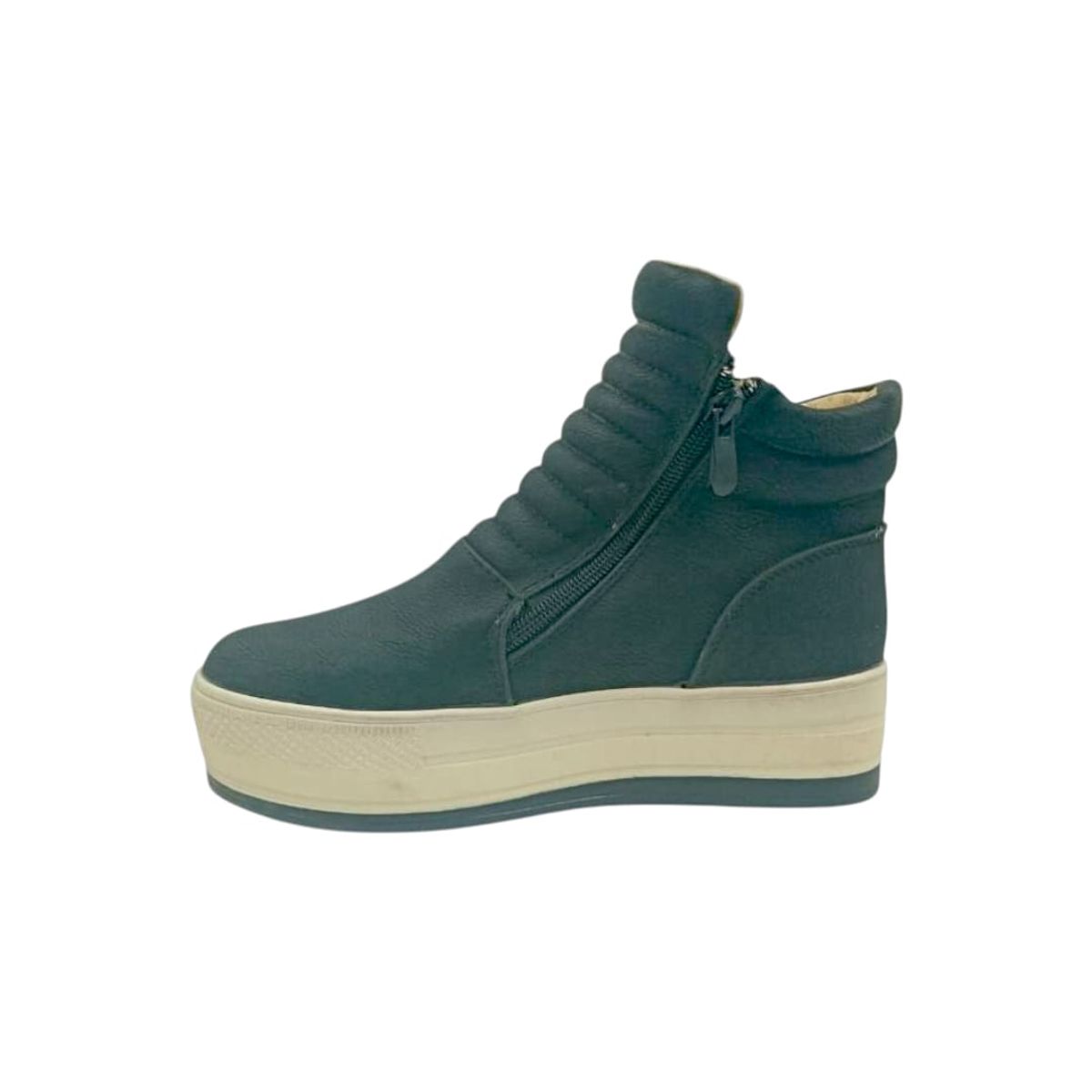 HERIEL - Zapatilla Negra Caña Plataforma Mujer