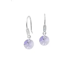 JOYAS MONTERO - Aros Punto De Luz Circon Plata 925 creado con cristales de Swarovski® Violet