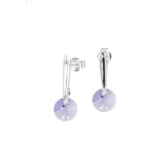 JOYAS MONTERO - Aros Punto De Luz Plata 925 creado con cristales de Swarovski® Violet