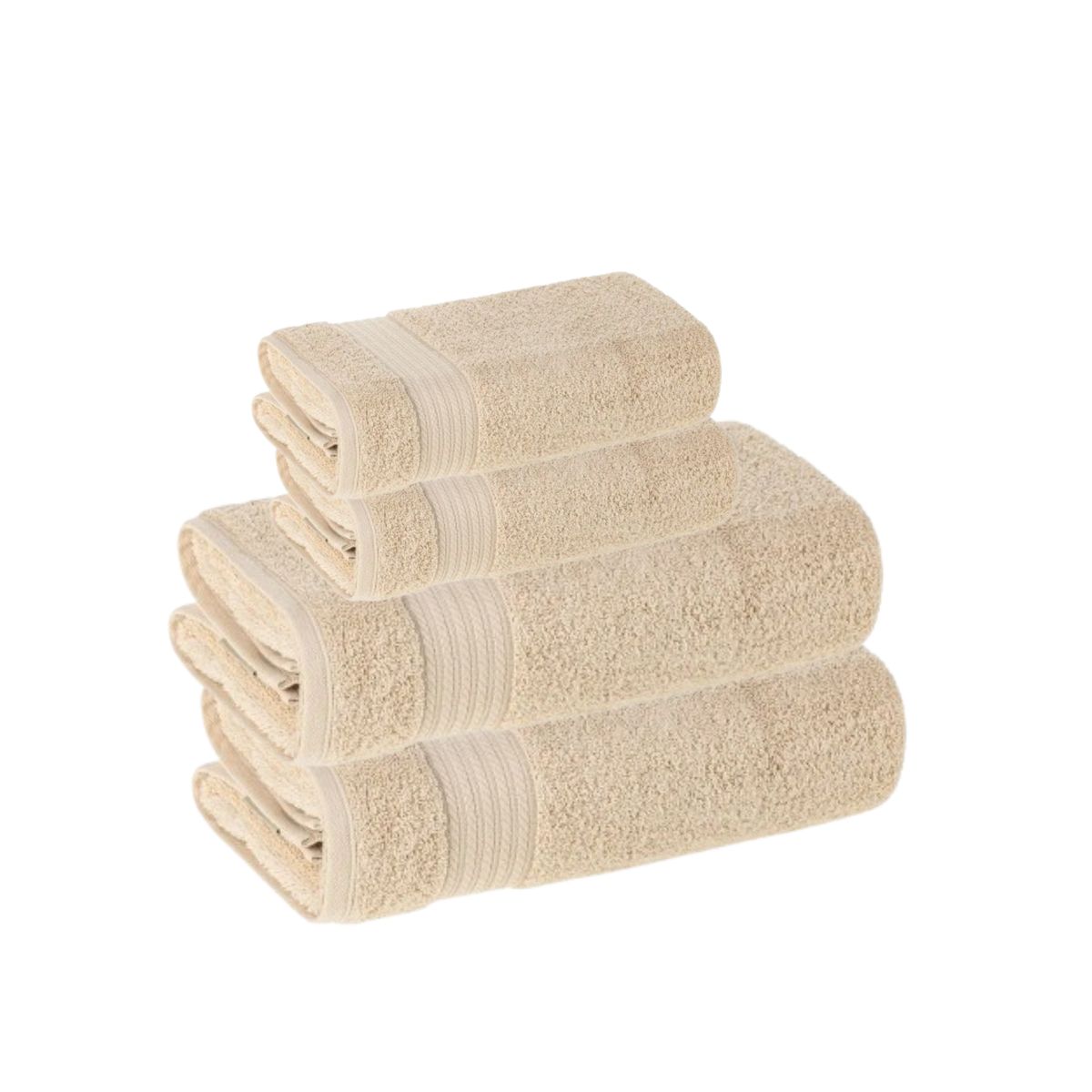 KARSTEN - Set toalla sábana 4 piezas 600gr 100% algodón beige