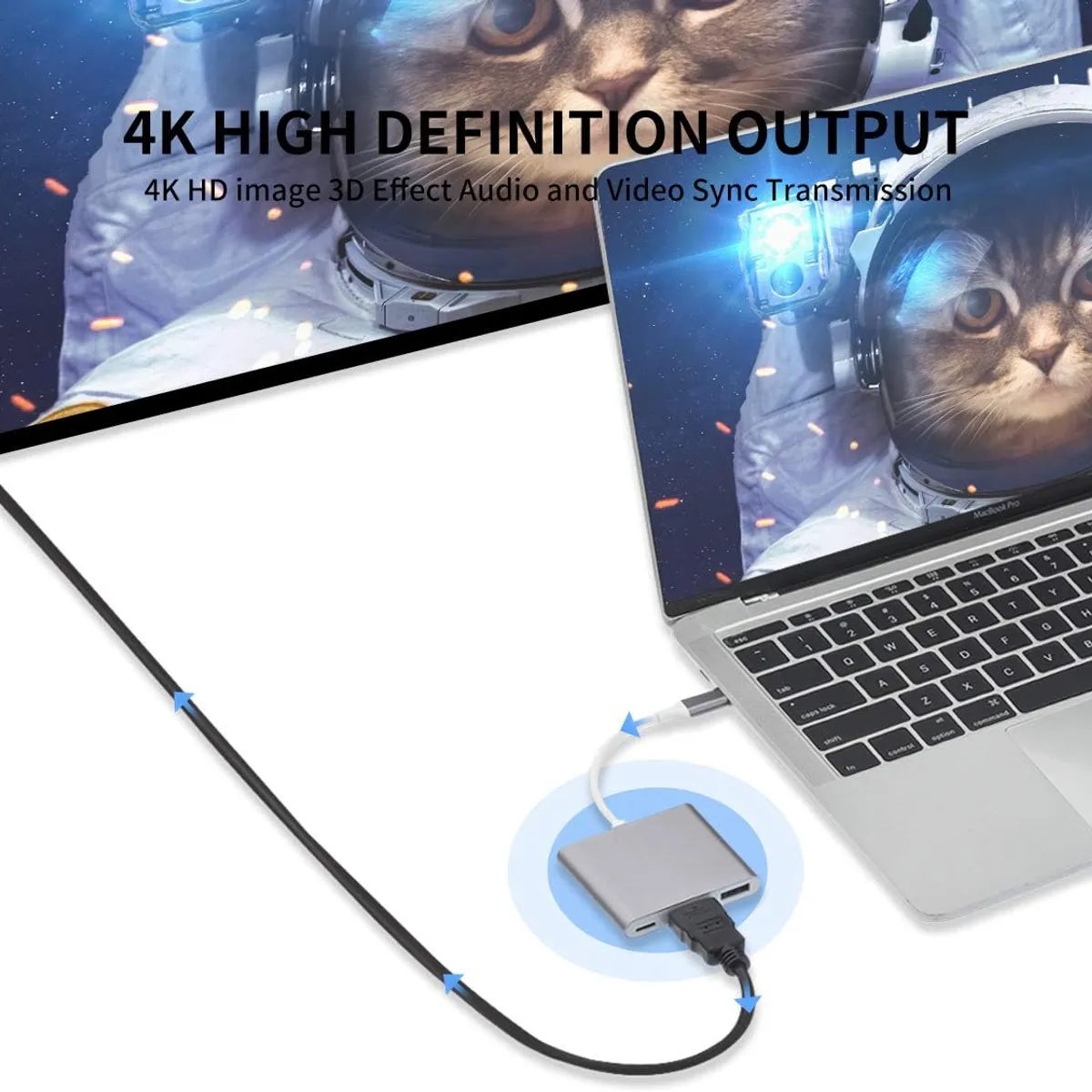 GENERICO - Hub Dock Adaptador USB-C Hdmi 3 en 1