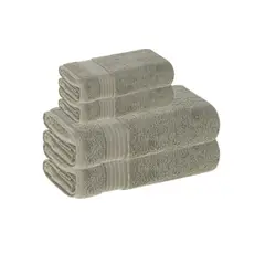 KARSTEN - Set toalla baño 4 piezas 600gr 100% algodón verde