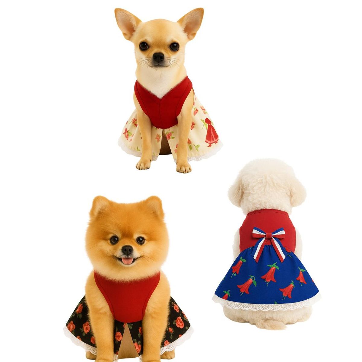 GENERICO - Vestido Huasa China para Perro Talla XXS - Fiestas Patrias