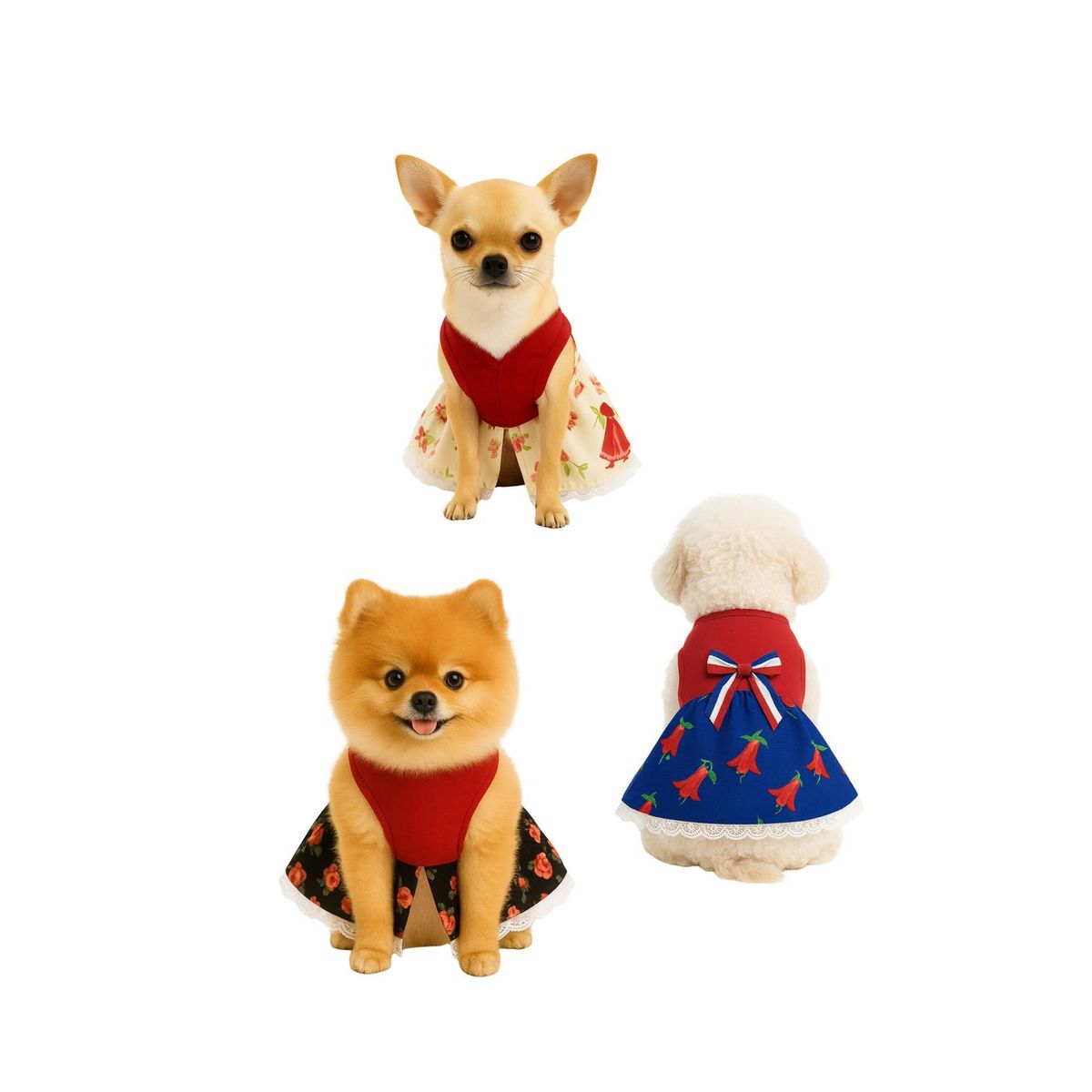 GENERICO - Vestido Huasa China para Perro Talla XS - Fiestas Patrias