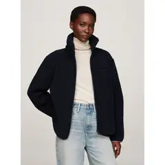 TOMMY HILFIGER - Chaqueta Teddy Solid Con Logo Azul