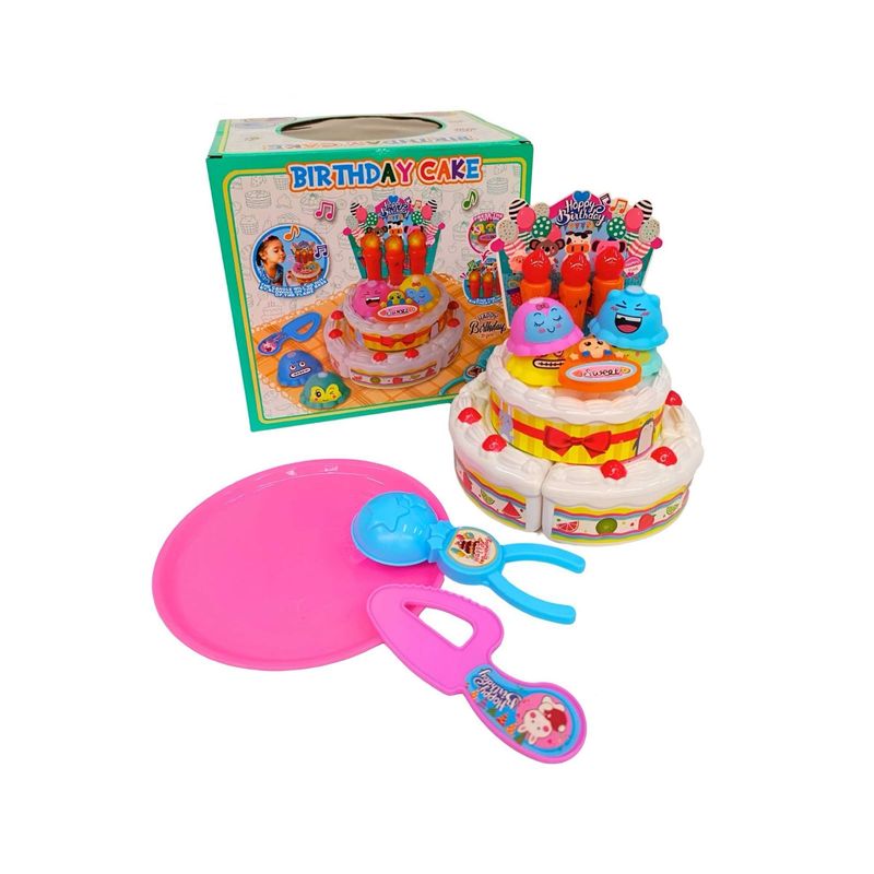 GENERICO - JUGUETE PASTEL DE CUMPLEAÑOS CON ACCESORIOS