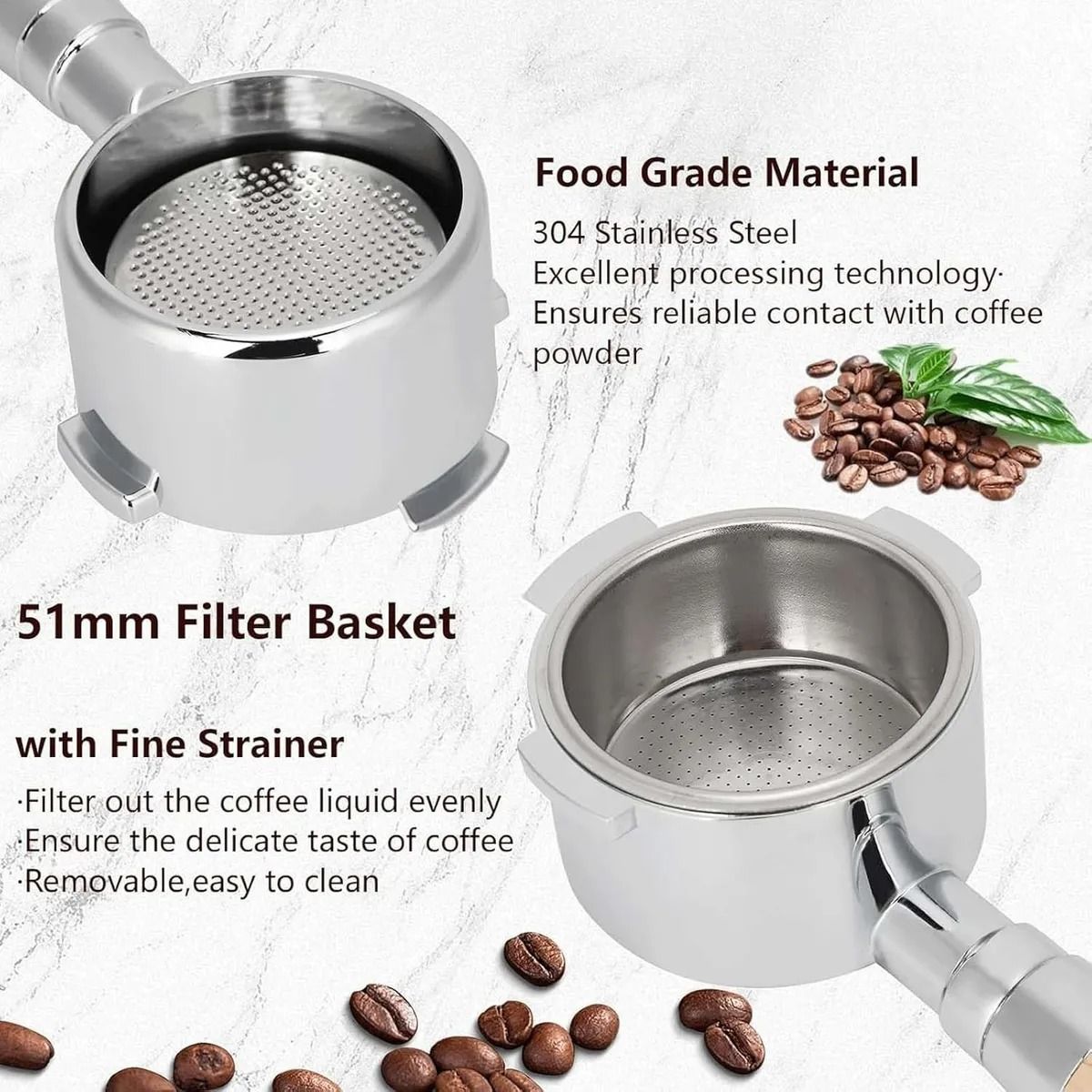 GENERICO - Portafiltro Sin Fondo 51 Mm Cafeteras Para Delonghi Espresso