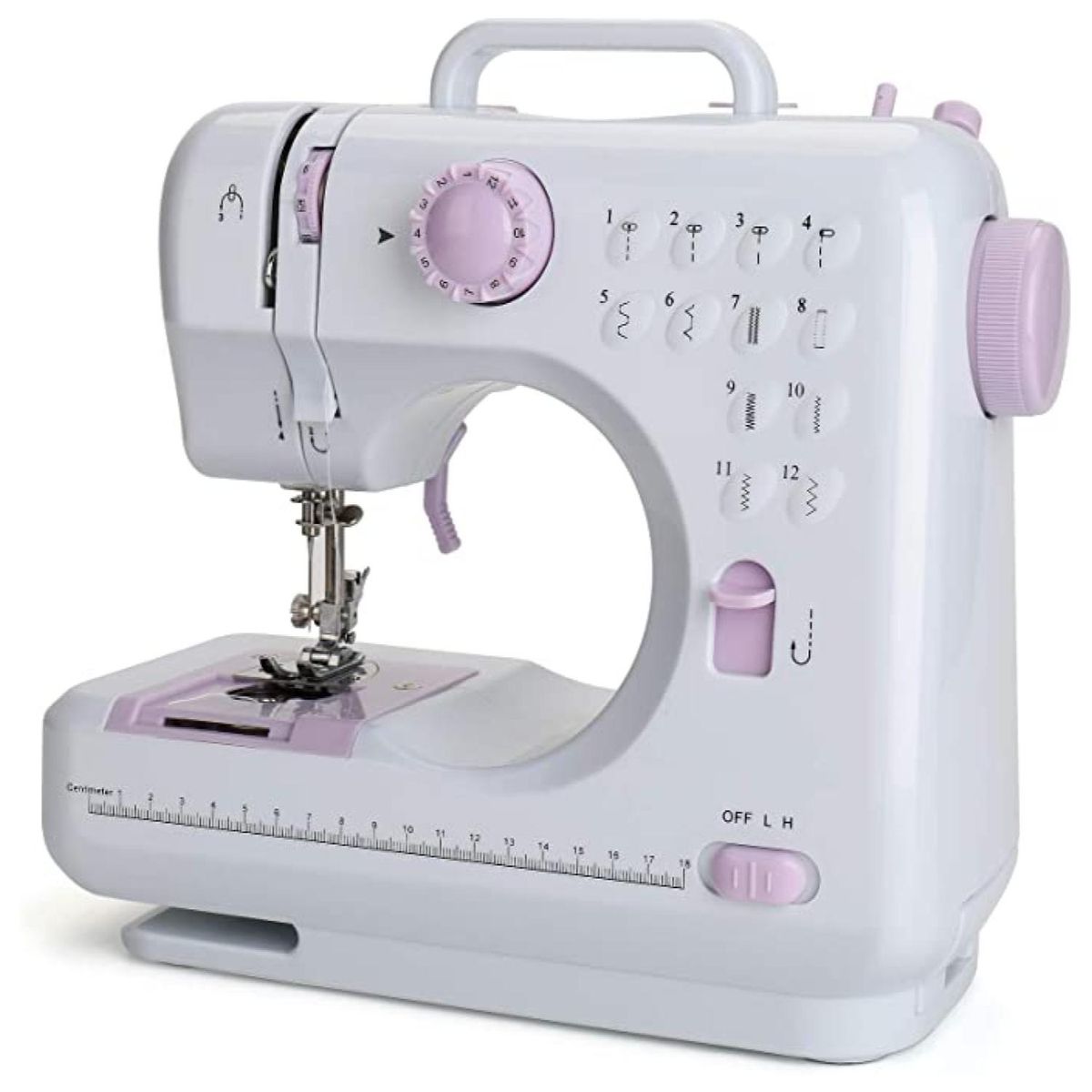 GENERICO - Maquina De Coser Portatil 2 Velocidades Blanco Morado