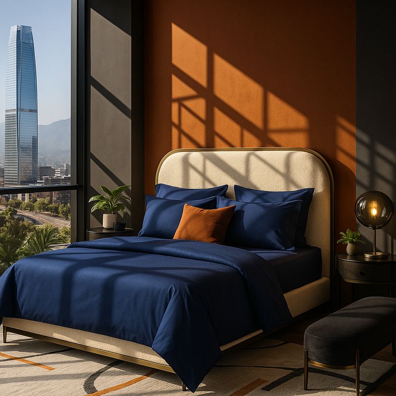 ARMONIA - Ropa de Cama Signature 800 Hilos Azul 2 Plazas