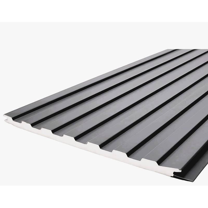 GENERICO - Caja de 8 unidades siding metálico aislante exterior color gris 290x38cm