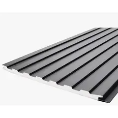 GENERICO - Caja de 8 unidades siding metálico aislante exterior color gris 290x38cm