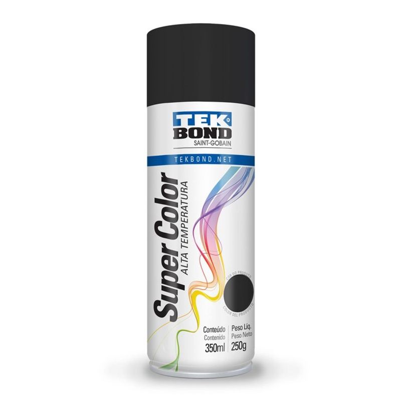 TEKBOND - Pintura Aerosol Alta Temperatura Spray Negro Opaco 350ml