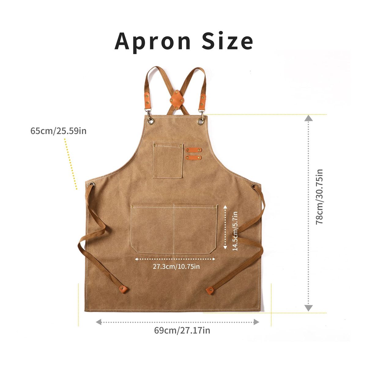 ATURE - Delantal Pechera Unisex Multiuso Restaurant Barbero Trabajo
