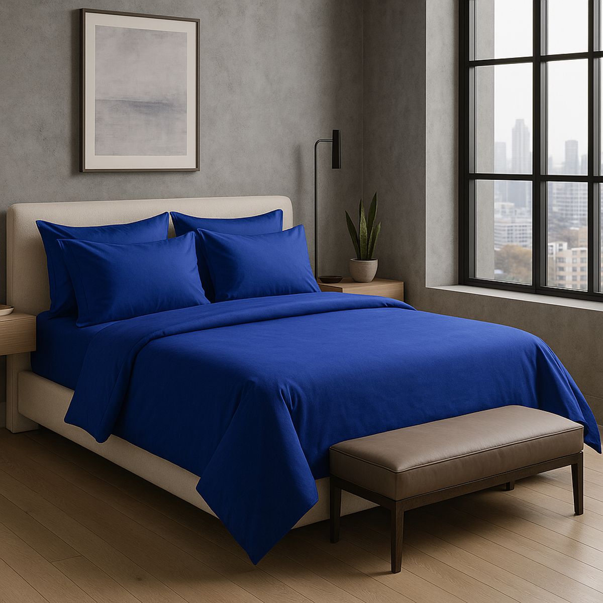 ARMONIA - Ropa de Cama Signature 800 hilos Azul Queen