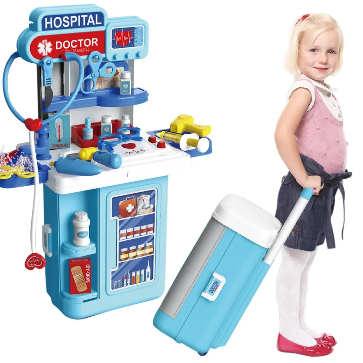 GENERICO - Maleta De Juego Doctor Móvil Hospital Medico 4 En 1