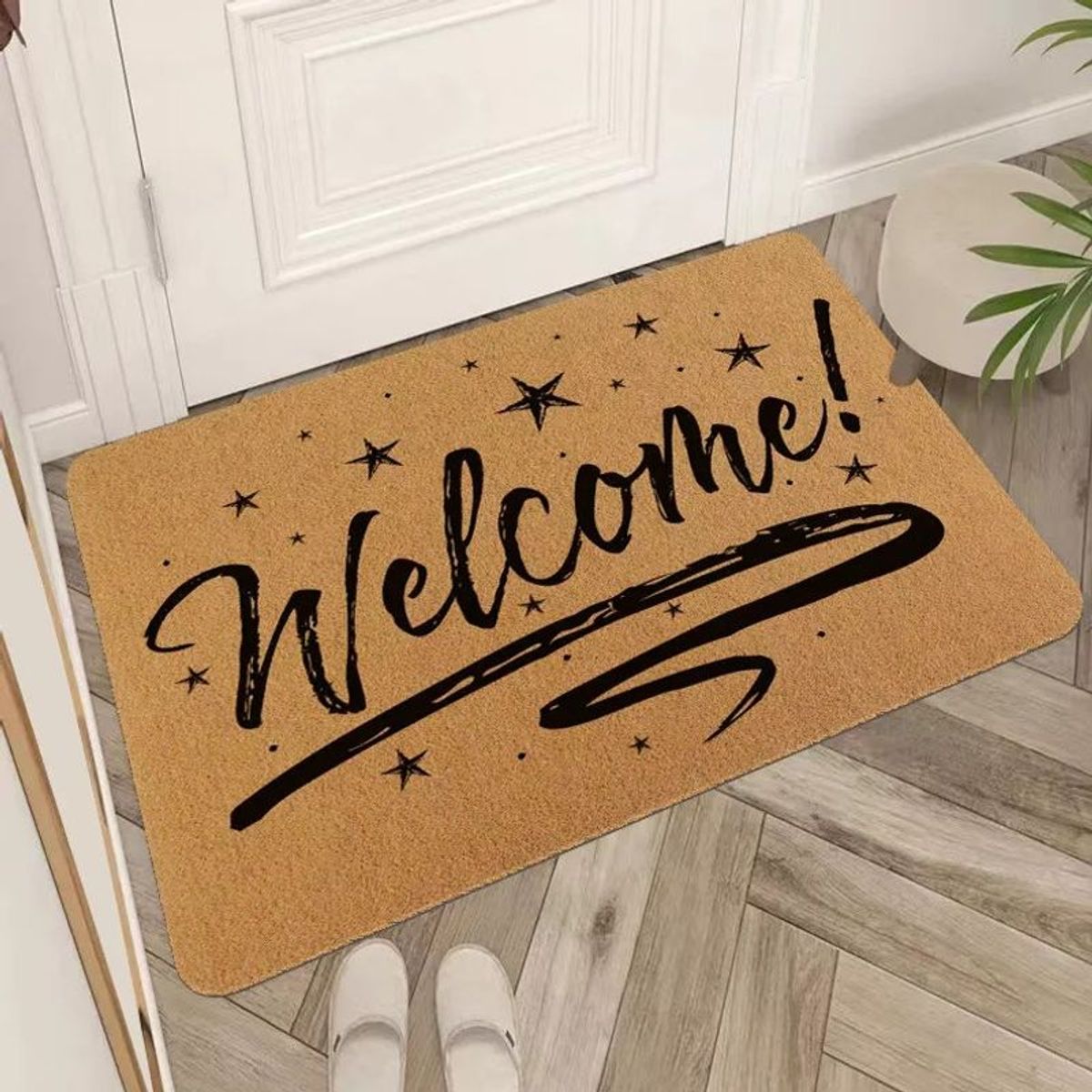GENERICO - Alfombra Limpia Pies Felpudo Alfombra De Fibra Welcome