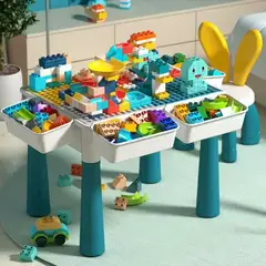 MOVI - Mesa de Juegos Infantil con Bloques de Construcción y Silla