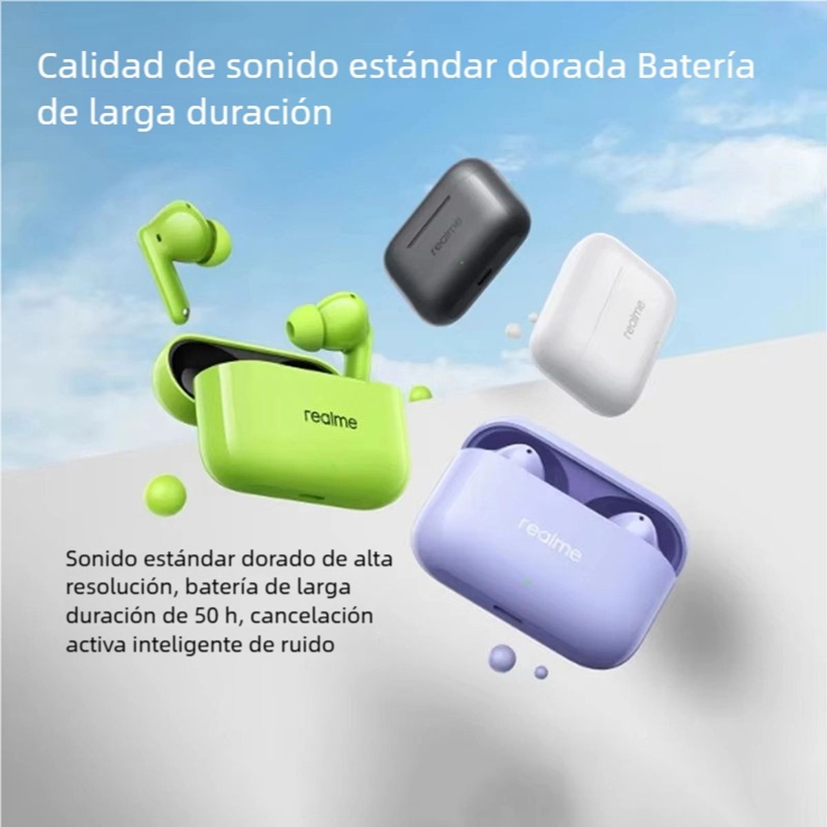 REALME - Audífonos Bluetooth Realme Buds T200 Púrpura