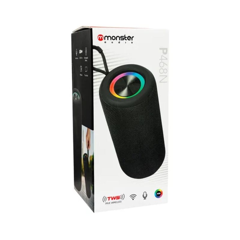 MONSTER AUDIO - Parlante Bluetooth TWS Portatil 10W Negro P468 Monster Audio