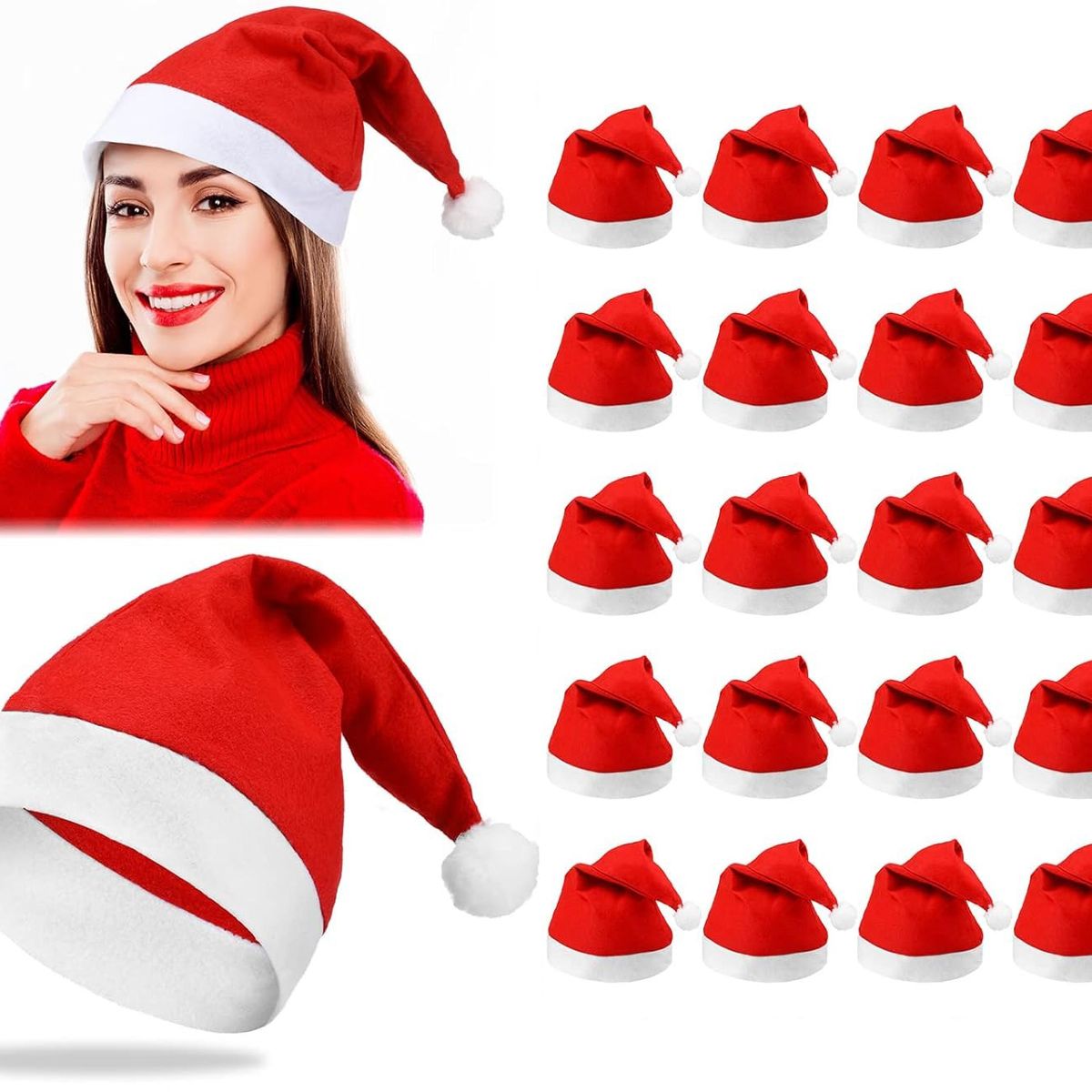 KUANGYE - Pack X20 Gorro Viejo Pascuero Gorro Navidenos Gorro Pascuero