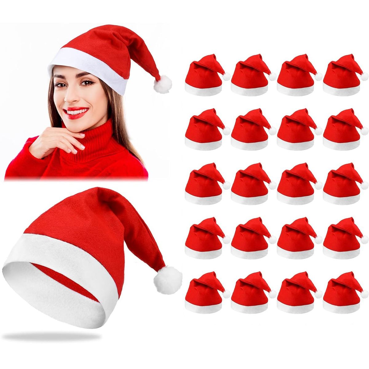 KUANGYE - Pack X20 Gorro Viejo Pascuero Gorro Navidenos Gorro Pascuero