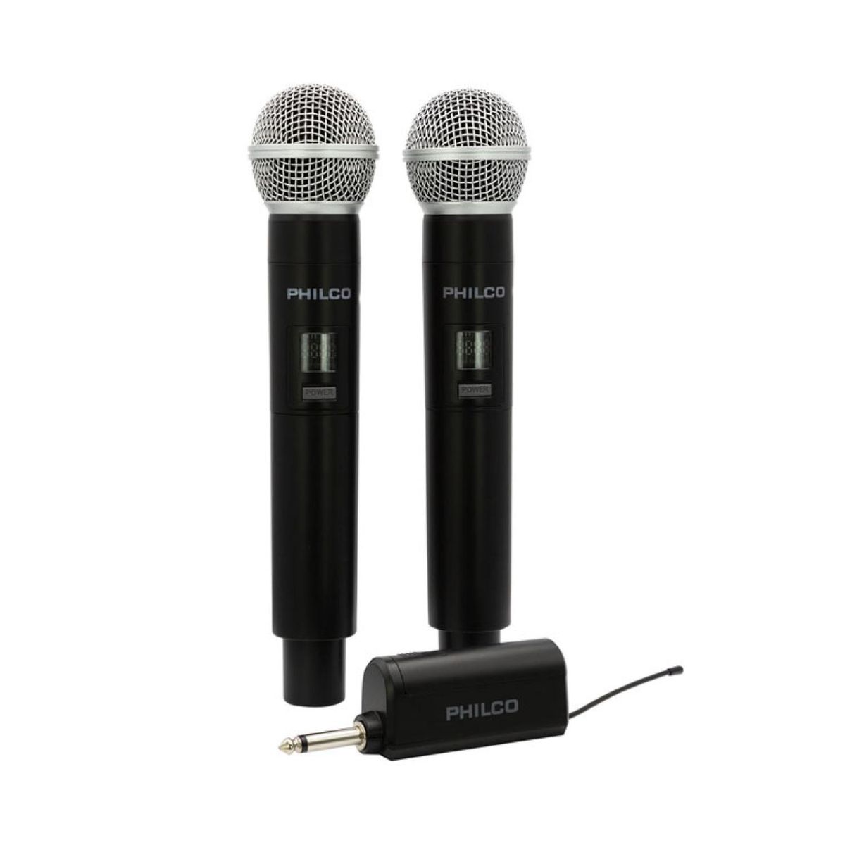 PHILCO - Kit 2 Microfonos Inalambricos Recargables UHF 60M Philco
