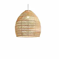 UMEXUS - Lámpara de Techo Bambú Vintage 36cm Artesanal Sin ampolleta para Sala