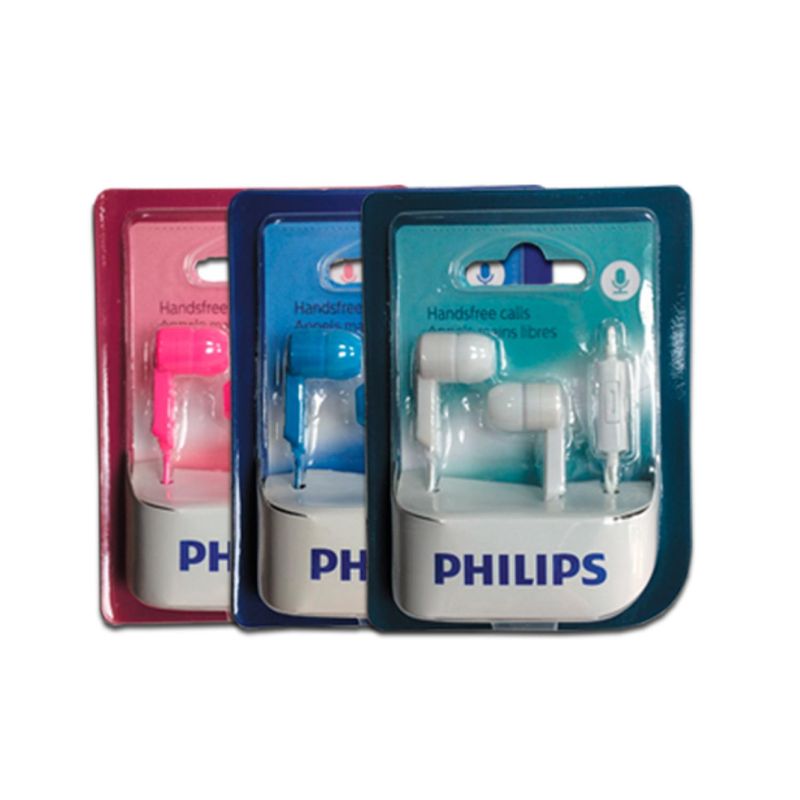 PHILIPS - Audifonos Manos Libres Jack 3.5 Celeste SHE1405 Philips