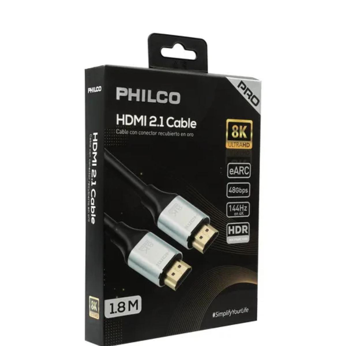 PHILCO - Cable HDMI 2.1 8K 1800cm Blindado Negro Philco PRO