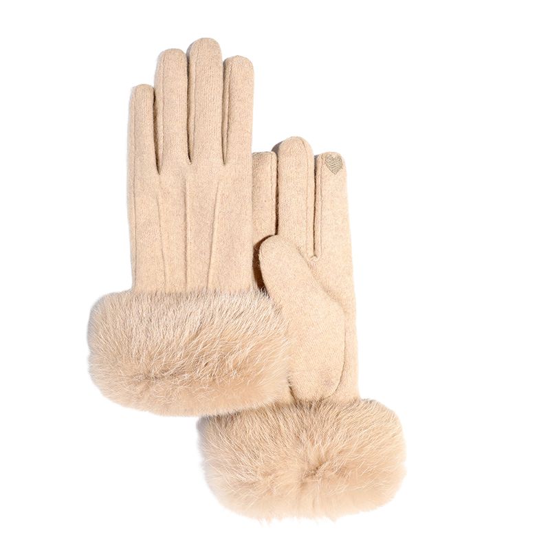 BLWOENS - Guantes de abrigo de invierno para mujeres - Beige