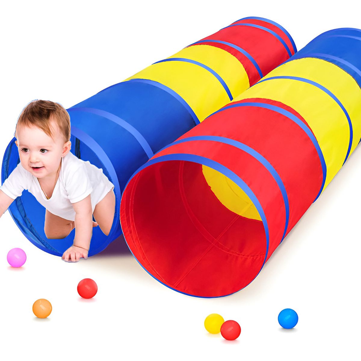 GENERICO - 2pcs Juguete De Juego De Túnel Tricolor De 180cm Para Niños