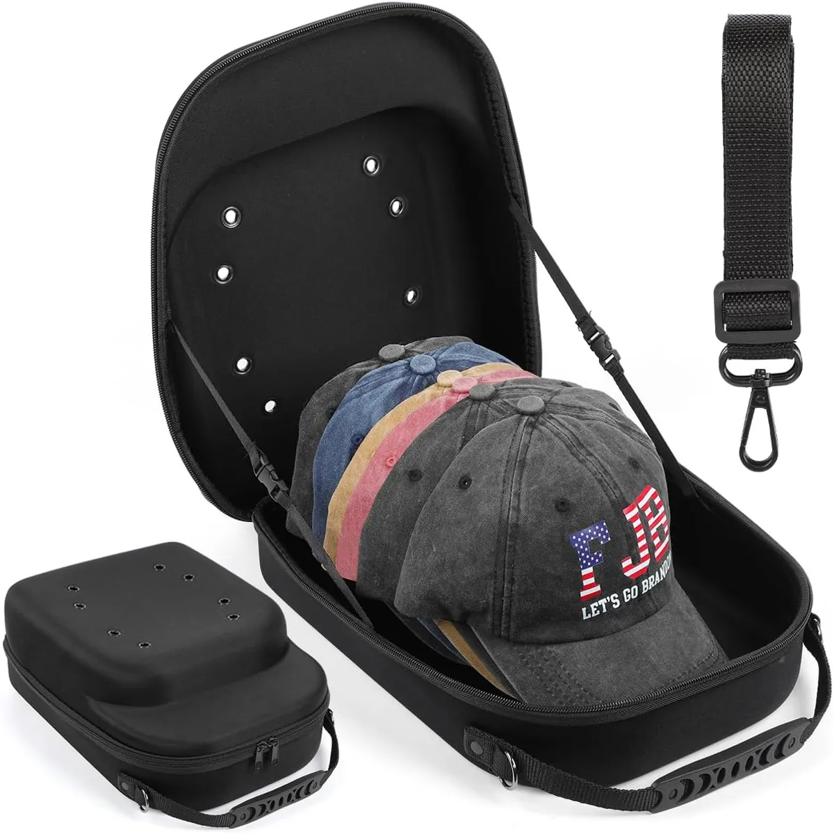KUANGYE - Gorras Hombre Porta Gorras Porta Gorras Cap Carrier Negro