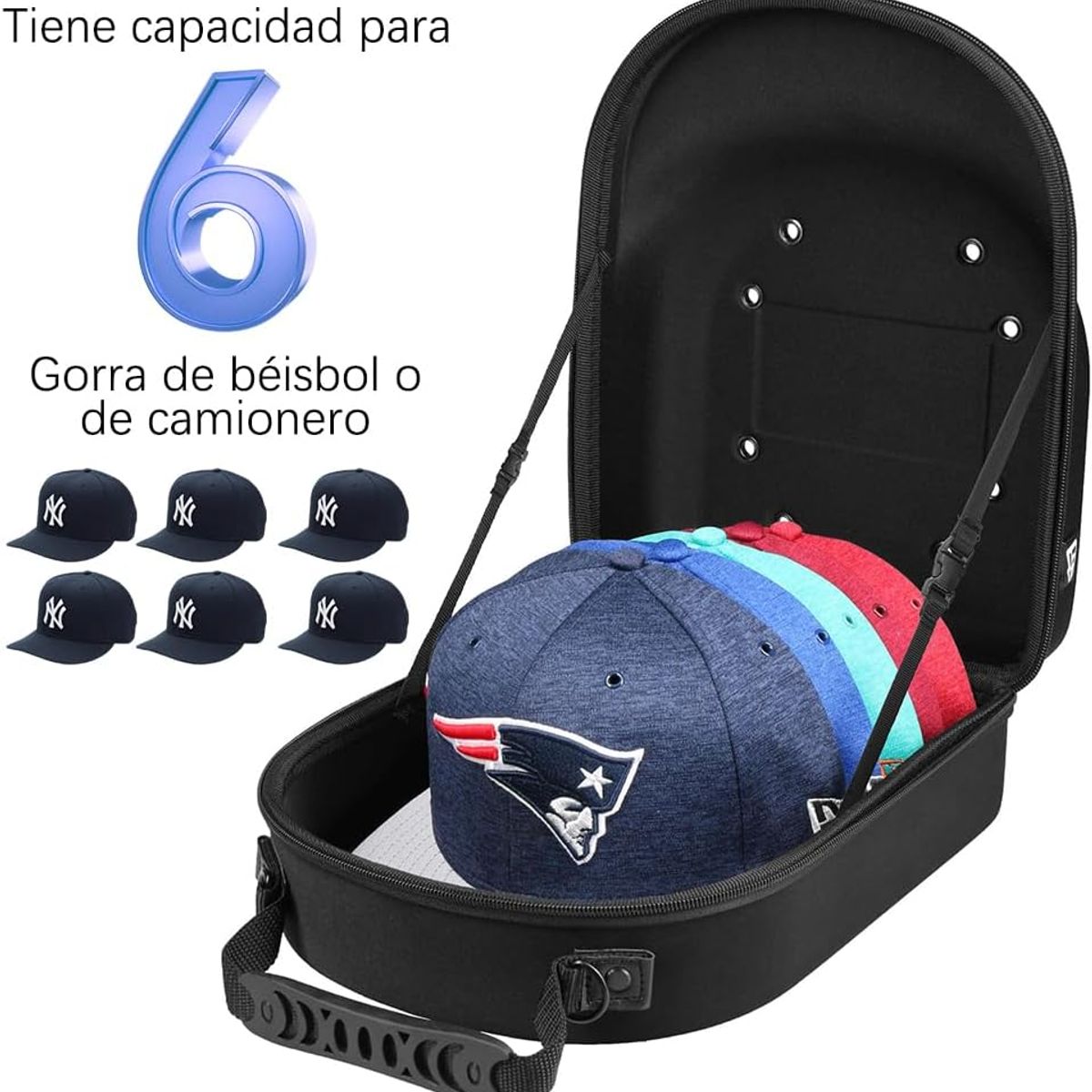 KUANGYE - Gorras Hombre Porta Gorras Porta Gorras Cap Carrier Negro