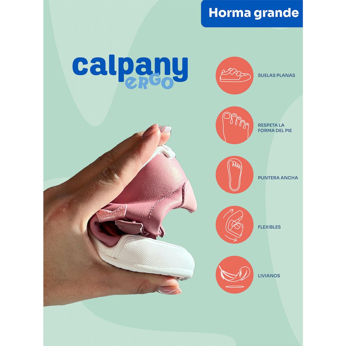 CALPANY - Zapatilla Cuero Ergonómica Nina Alaska Rosado CALPANY
