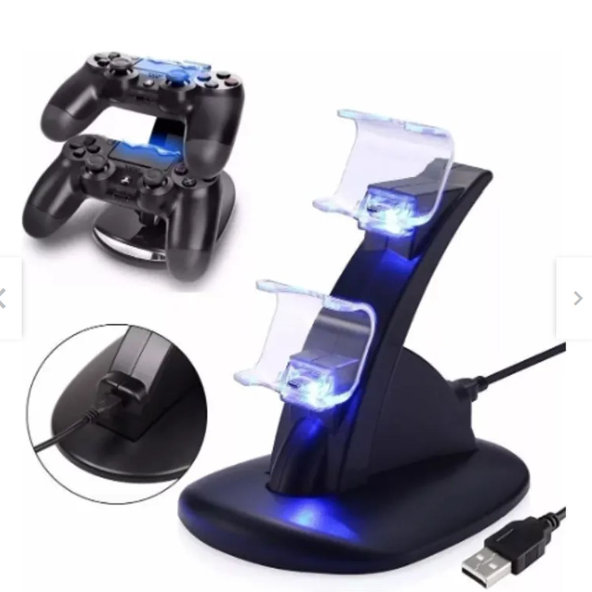 GENERICO - Cargador Doble Oem Otvo Para Joystick Ps4 Usb